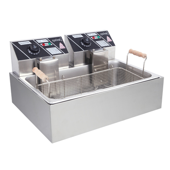 【Replace the old encoding 64372676】Eh83O 110V Oil Consumption 12.7Qt/12L Oil Pan Total Capacity 23.26Qt/22L Stainless Steel Large Single-Cylinder Electric Fryer 5000W Max