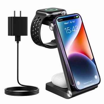 (Amazon prohibits sales)Magnetic Wireless Charger, 3 in 1 Fast Wireless Charging Station for Multiple Devices 