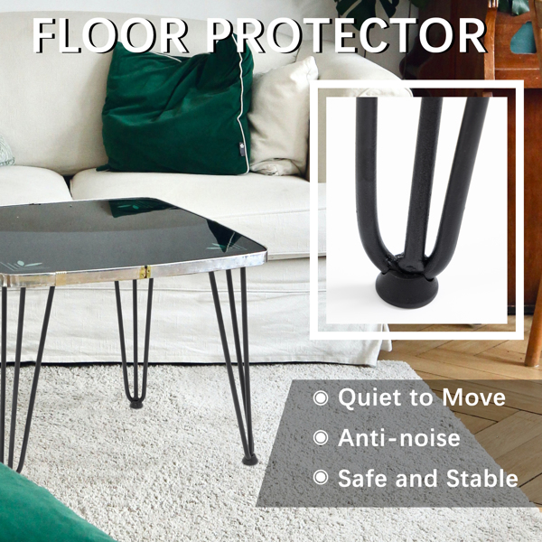 16" Hairpin Furniture Legs Heavy Duty Solid Steel Table Legs Modern Home DIY Leg