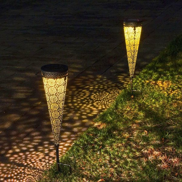 2 Pack Solar Power LED Garden Light Landscape Path Lamp