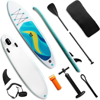 Stand Up Paddle Board 126\\"×32\\"×6\\" Extra Wide Thick Sup Board with Premium Sup Accessories & Backpack, Non-Slip Deck, Leash, Adjustable Paddle, Hand Pump, Bottom Fin