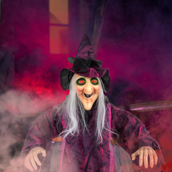 71in Life Size Hanging Witch Talking Halloween Everyday Decoration