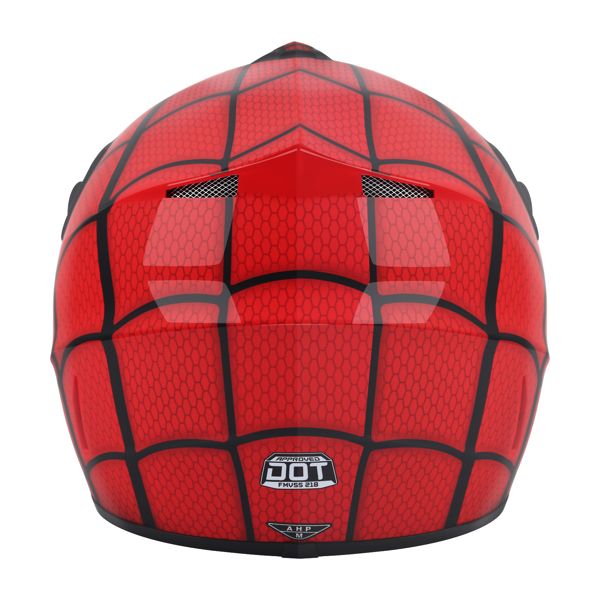 Youth Red Spider Net Helmet Goggles ATV Dirt Bike Motocross Helmet L