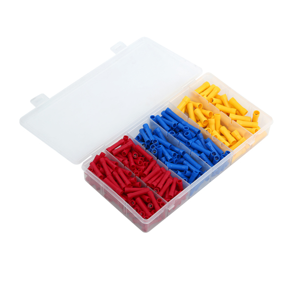 300pcs Insulated Straight Electrical Wire Butt Splice Terminals Crimp Connector