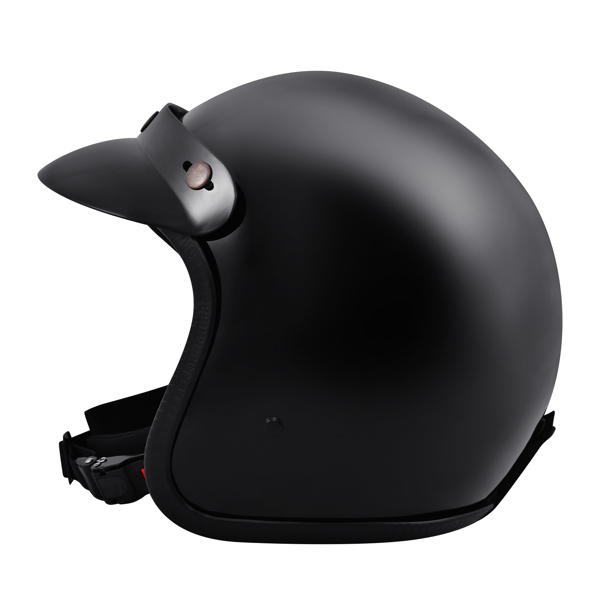 Vintage Jet Helmet Scooter Helmet Retro Chopper Scooter Helmet with Visor Black L