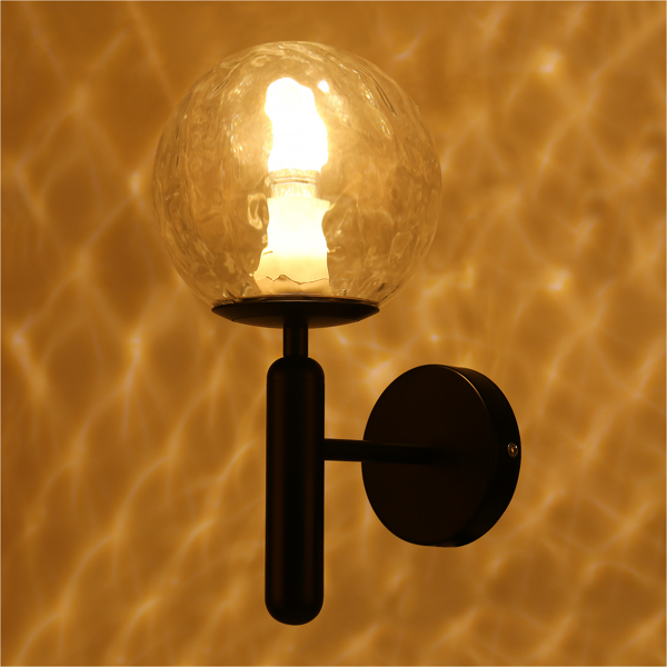 Modern Wall Lamp Glass Ball Indoor E27 Round Wall Lamps Lighting Personality For Bedroom Living Room Study Hallway Staircase