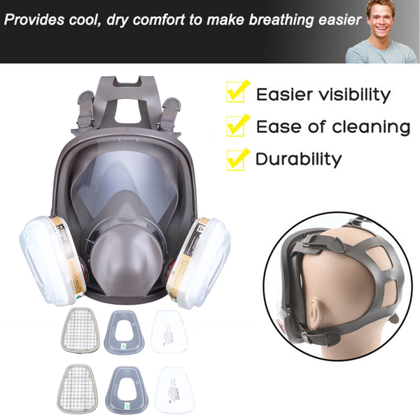 15 in 1 Painting Spraying Safety Respirator 6800 Gas Mask Full Face Mask Facepiece Respirator【No Shipping On Weekends, Order With Caution】