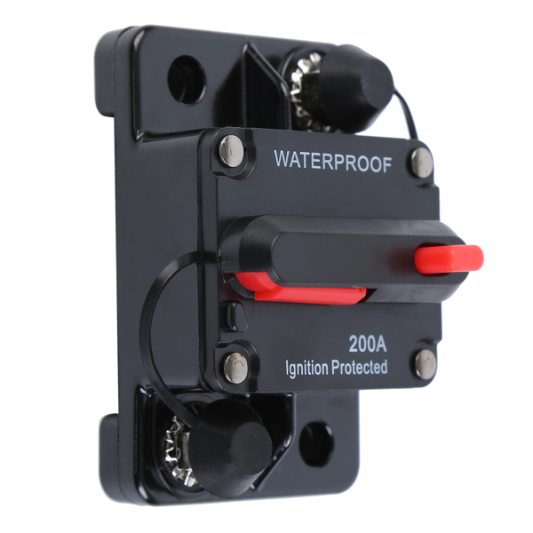 Circuit Breaker 12V-48V DC Waterproof with Manual Reset for Motor Auto Car Marine Boat Bike Stereo Audio (Surface Mount-200Amp) 