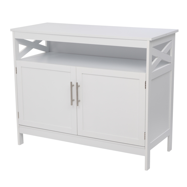 FCH Double Door Side Cabinet With Partition White