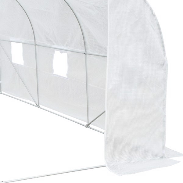Outdoor Walk-In Tunnel Greenhouse Hot House with Roll-up Windows, Zippered Door, PE Cover 11.5' x 9.8' x 6.5' AS