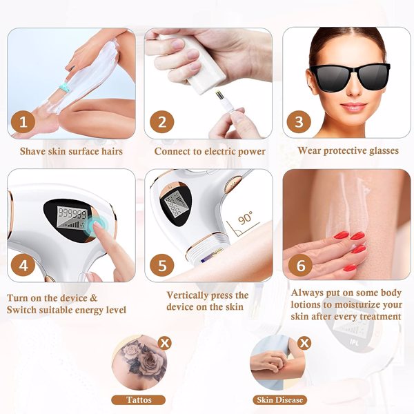 REDFMG Laser Hair Removal for Women - IPL Hair Removal Device With Ice Cooling Technology, Painless Permanent Hair Remover for Reduction in Hair Growth Body & Face