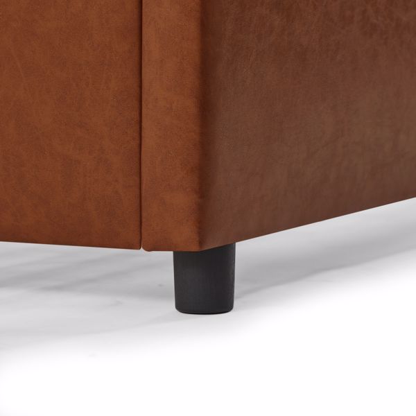 Classic steamed bread shaped backrest, metal frame, solid wood ribs, with four storage drawers, sponge soft bag, comfortable and elegant atmosphere, coffee