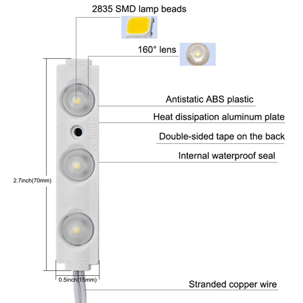 LED Light Kit Module Light 60 LEDs 10ft DC 12V