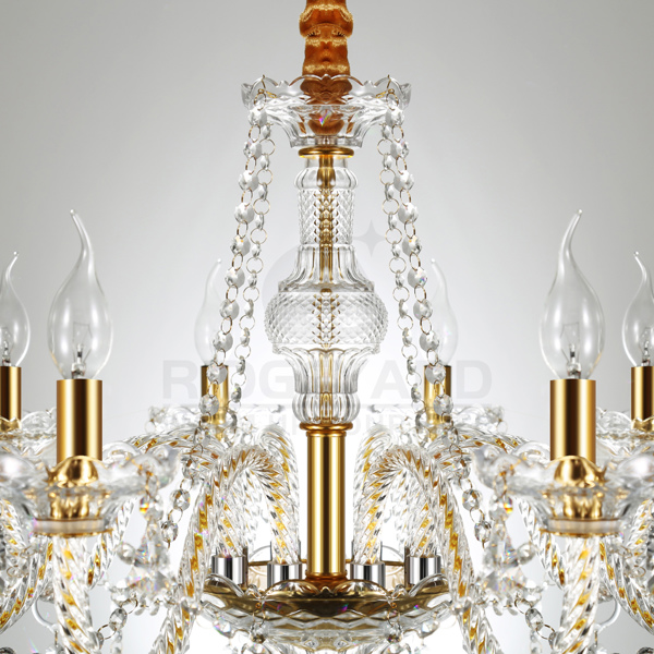 Crystal Ceiling Lamp 8 Lights Gold Crystal Chandeliers Lighting Fixture