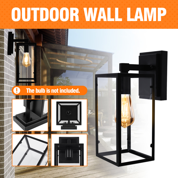 Outdoor Wall Mount Light Fixture, Exterior Wall Sconce Light,Black Wall Lighting