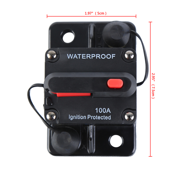 Universal 100A AMP Circuit Breaker Fuse Reset Car Boat Auto Waterproof