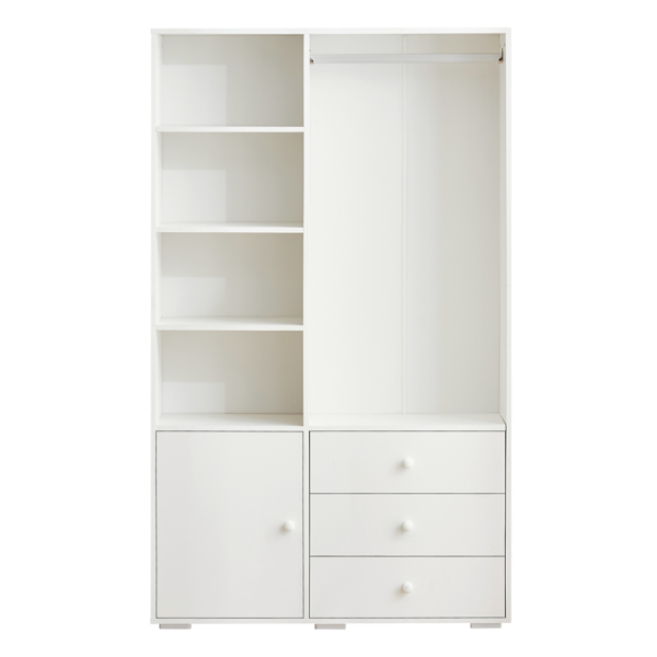 Bedroom Armoire，Wardrobe Armoire Closet, Drawers and Shelves, Handles, Hanging Rod, for Bedroom ，White