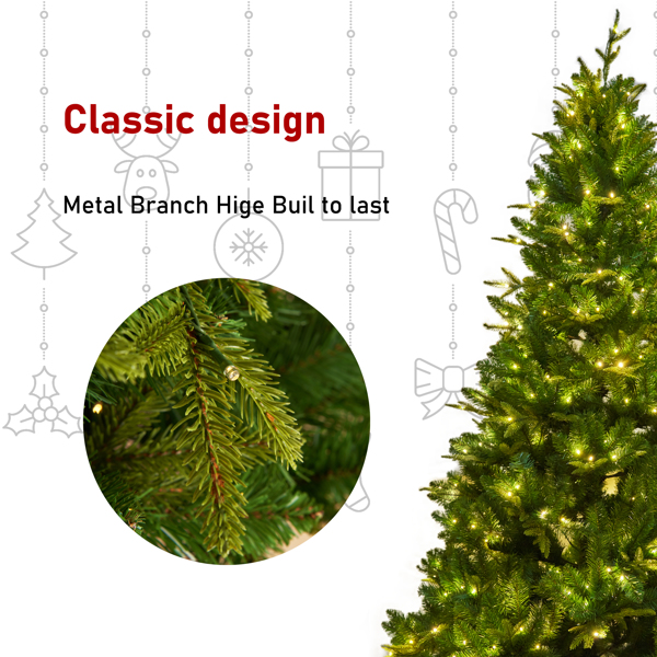 180cm long artificial Christmas tree, 1079 cutting -edge, 260LED, artificial spruce PVC/PE Christmas tree, indoor and outdoor, green