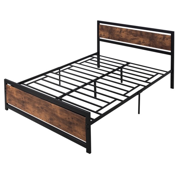 Queen Platform Bed Frame with Headboard and Footboard