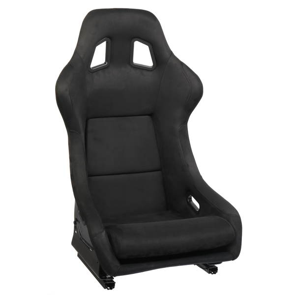 Front Suede Rear Pearlescent Back Seat Dual Slide Rail Racing Seat Black