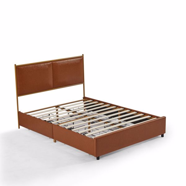 Classic steamed bread shaped backrest, metal frame, solid wood ribs, with four storage drawers, sponge soft bag, comfortable and elegant atmosphere, coffee