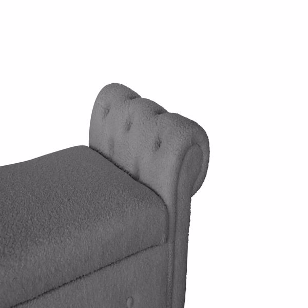 Multifunctional Storage Rectangular Sofa Stool- Gray