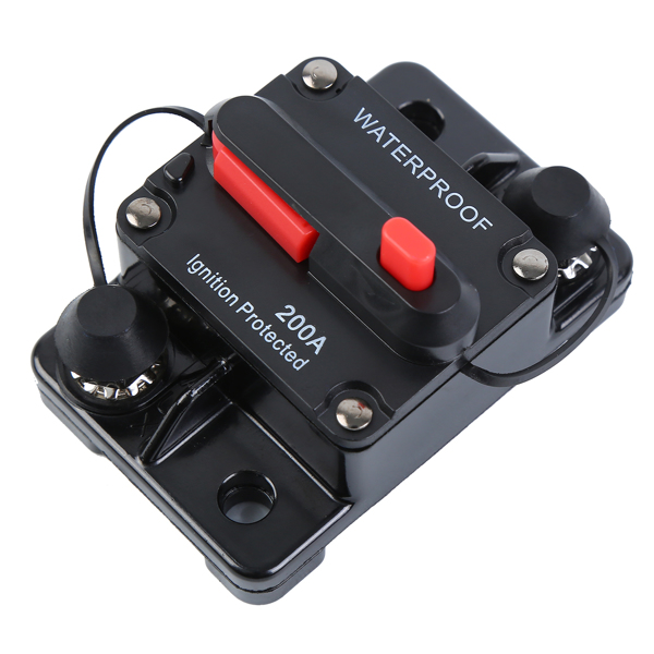 Circuit Breaker 12V-48V DC Waterproof with Manual Reset for Motor Auto Car Marine Boat Bike Stereo Audio (Surface Mount-200Amp) 
