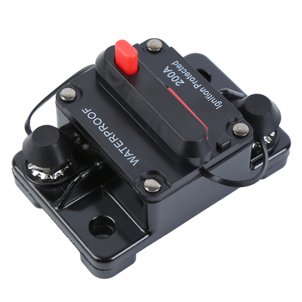 Circuit Breaker 12V-48V DC Waterproof with Manual Reset for Motor Auto Car Marine Boat Bike Stereo Audio (Surface Mount-200Amp) 