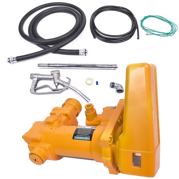 20GPM 12V Fuel Transfer Pump with Nozzle Kit for Transfer of Gasoline Diesel Fuel