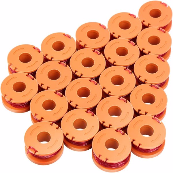Replacement Grass Trimmer 20 Spool Line & 2 Spool Cap Cover for Worx WA0010