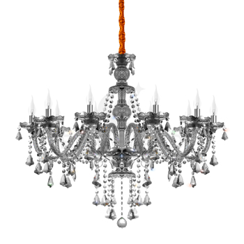 10 Lights Crystal Chandelier Crystal Ceiling Lamp Luxury Romantic Lamp Smokey Grey