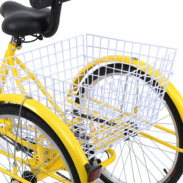 Adult Tricycle 24inch 7 Speed 3Wheel Bike Cruiser Trike w/ Shopping Basket