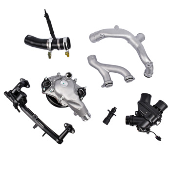 Water Pump + Thermostat + Pipe Kit for Jaguar XF XE XJ, Land Rover Range Rover  LR092992 LR090630 LR109401 AJ813909 LR117568 LR049990
