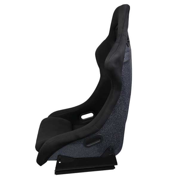 Front Suede Rear Pearlescent Back Seat Dual Slide Rail Racing Seat Black