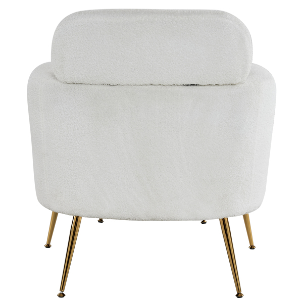 Half Disassembled Single Chair With Gold Feet And Pedals Teddy Velvet Indoor Leisure Chair Beige