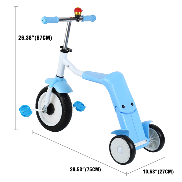 ✔2 in 1 Toddler Tricycle Balance Bike Scooter Kids Riding Toys 3 to 5 Years Old✔