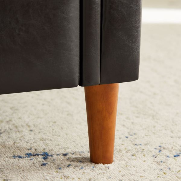 Multifunctional Storage Rectangular Sofa Stool- Black
