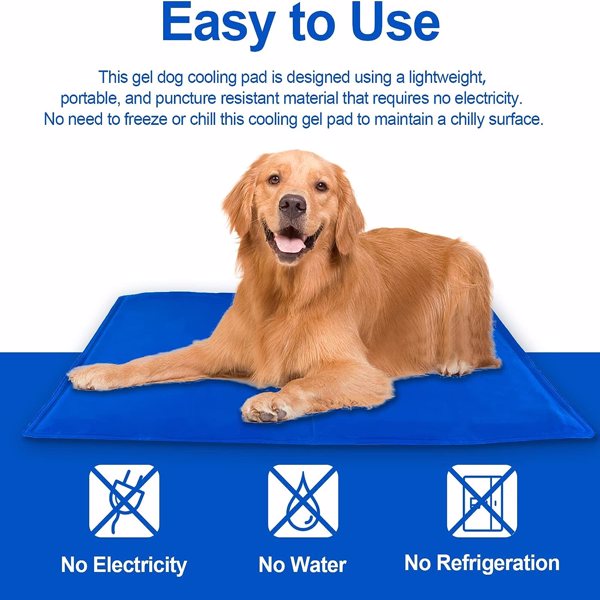 Dog Cooling Mat, Pet Cooling Mat for Dogs and Cats, Pressure Activated Dog Cooling Pad, No Water or Refrigeration Needed, Non-Toxic Gel