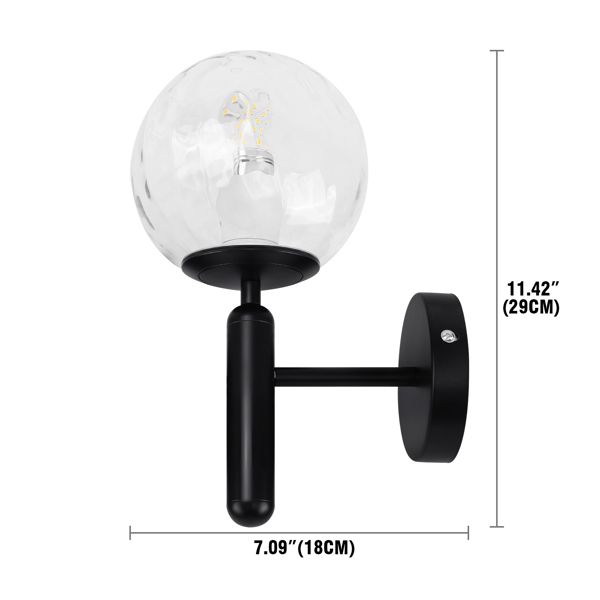 Modern Wall Lamp Glass Ball Indoor E27 Round Wall Lamps Lighting Personality For Bedroom Living Room Study Hallway Staircase