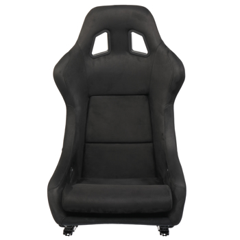 Front Suede Rear Pearlescent Back Seat Dual Slide Rail Racing Seat Black