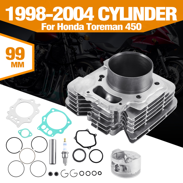 Cylinder Piston Gasket Kit Compatible For Honda Foreman 450 1998-2004 Motor Replacement Part