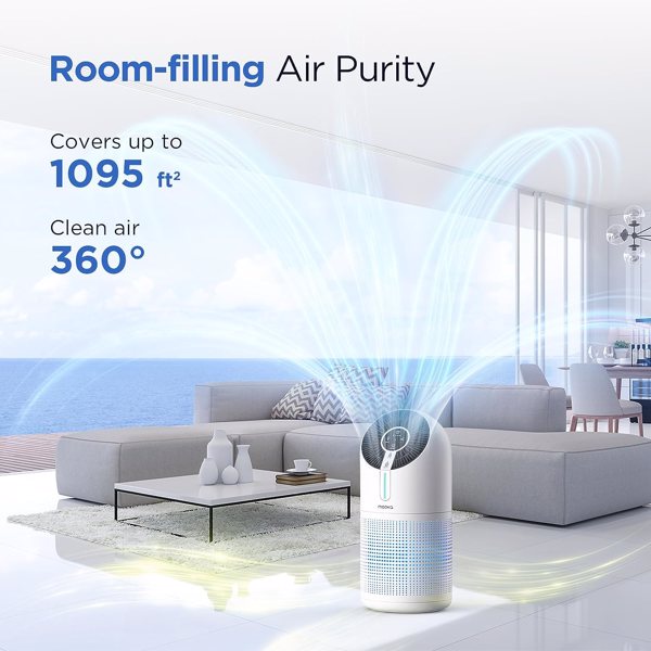 MOOKA Air Purifiers for Home Large Room 1095ft², H13 HEPA Filter Air Cleaner with USB Cable for Pets Smokers Remove Pollen Dust Smoke Dander for Bedroom Office (WALMART, TEMU, TIKTOK 禁售,FBA发货）