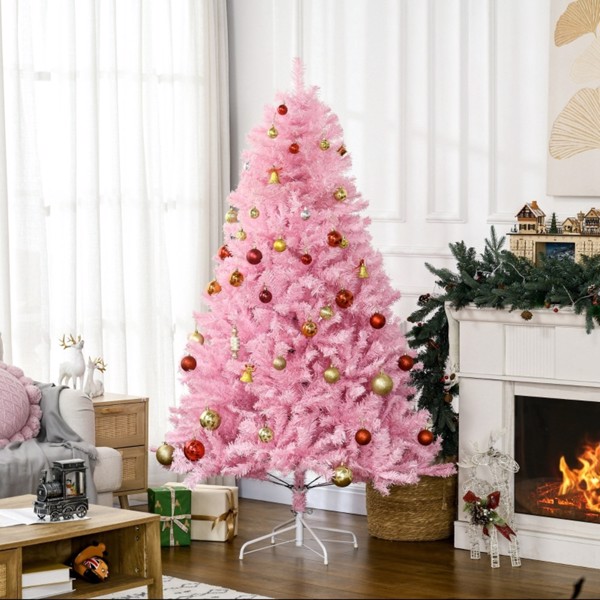 Pink Christmas Trees, with Auto Open, Steel Base, Wide Shape -AS ( Amazon Shipping)（Prohibited by WalMart）