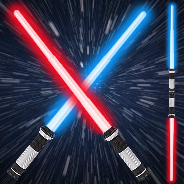 TBGENIUS Lightsaber Kids - 2 Pack - LED Light Up Saber with Sound Retractable 7 Colors Light Saber Sword for Boys Kids Party Favors