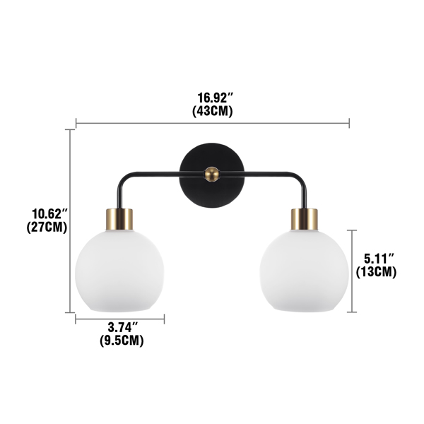 Modern Wall Light Sconce Dual Head Lamp Exterior Wall Fixture Bathroom Lights