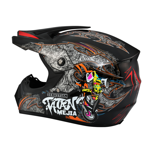 DOT Adult Youth Helmet Motorcycle Full Face Off-road Dirt Bike ATV Goggles+Gloves Black XL