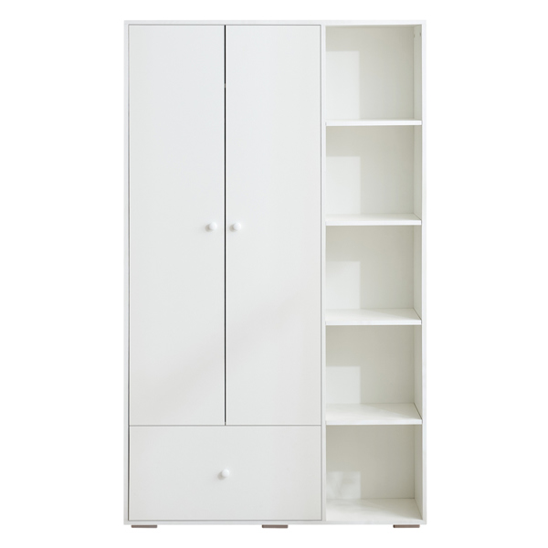 Bedroom Armoire，Wardrobe Armoire Closet, Drawers and Shelves, Handles, Hanging Rod, for Bedroom ，White