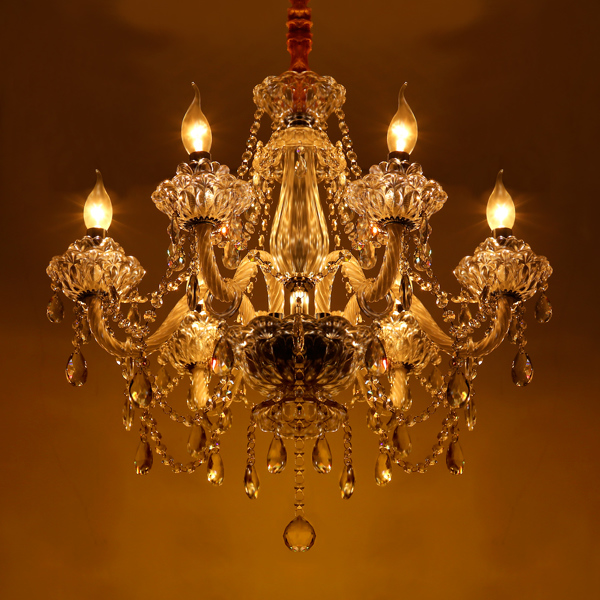 6-Light Crystal Chandelier Modern Ceiling Light Lamp Pendant Fixture K9 Lighting