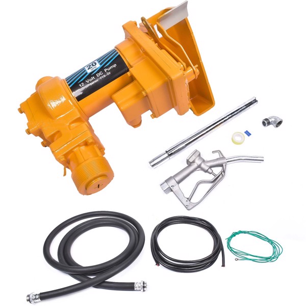 20GPM 12V Fuel Transfer Pump with Nozzle Kit for Transfer of Gasoline Diesel Fuel