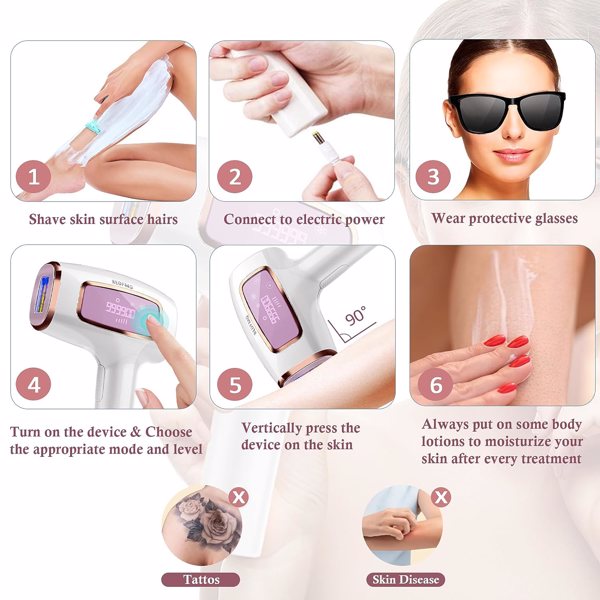IPL Laser Hair Removal for Women and Men - laser hair removal for women permanent 999,999 Flashes Painless Hair Remover with Ice-Cooling on Armpits Back Legs Arms and Face